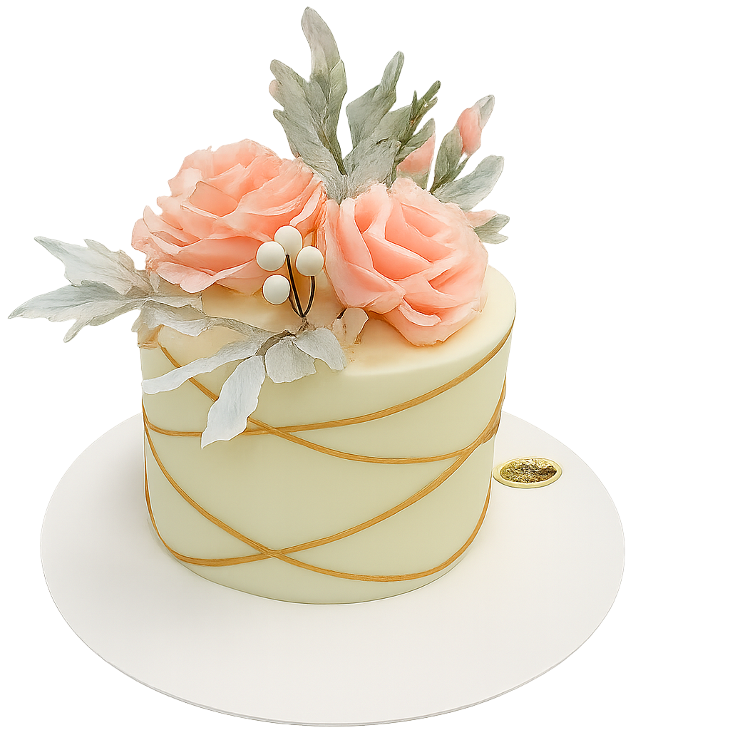 Blush Floral Elegance Cake
