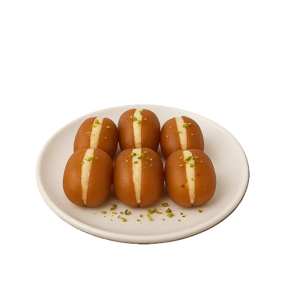 Cream Gulab Jamun Dubai with rich cream topping – Al Tahzeeb Sweets & Candies