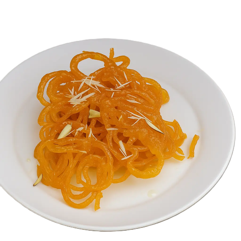 Fresh Jilebi Dubai – crispy golden spirals soaked in sugar syrup by Al Tahzeeb Sweets & Candies