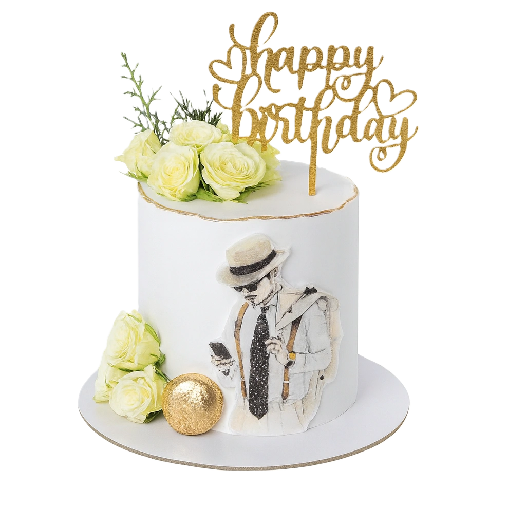 Stylish Gentleman Birthday Cake
